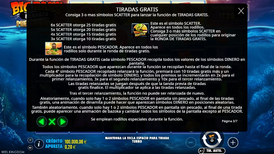 Tiradas gratis y Pescador