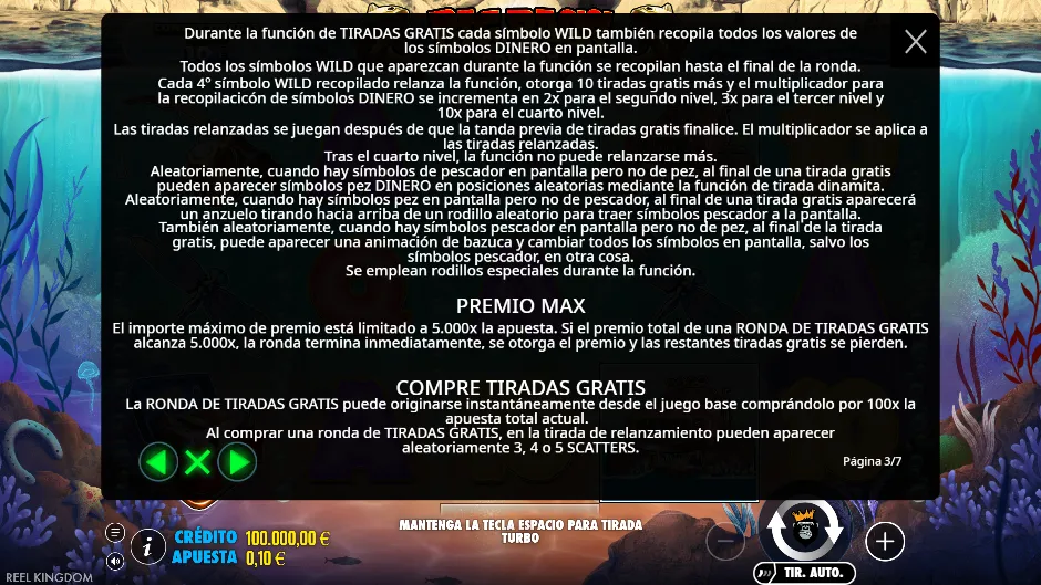Tiradas gratis y premio máximo